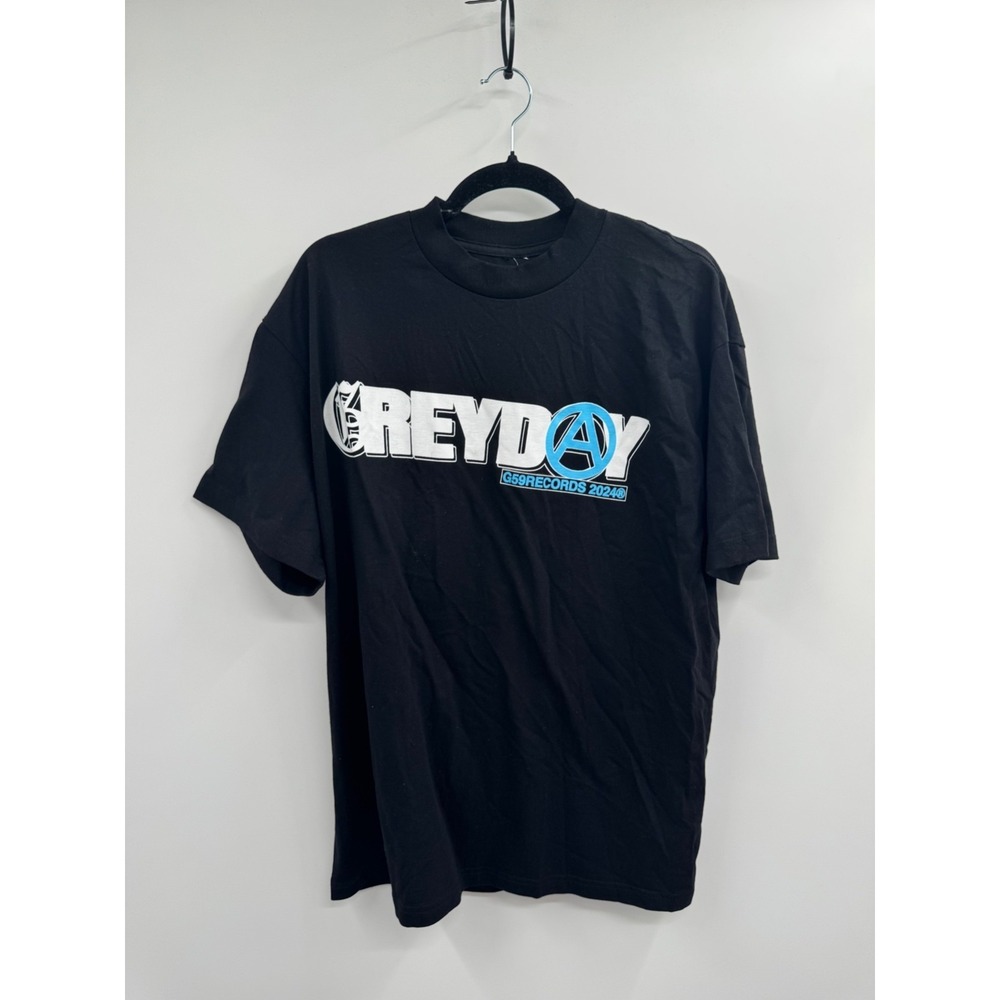 G59 Greday 24 Double Sided Tour Graphic T-Shirt Men's Large Black 100% Cotton